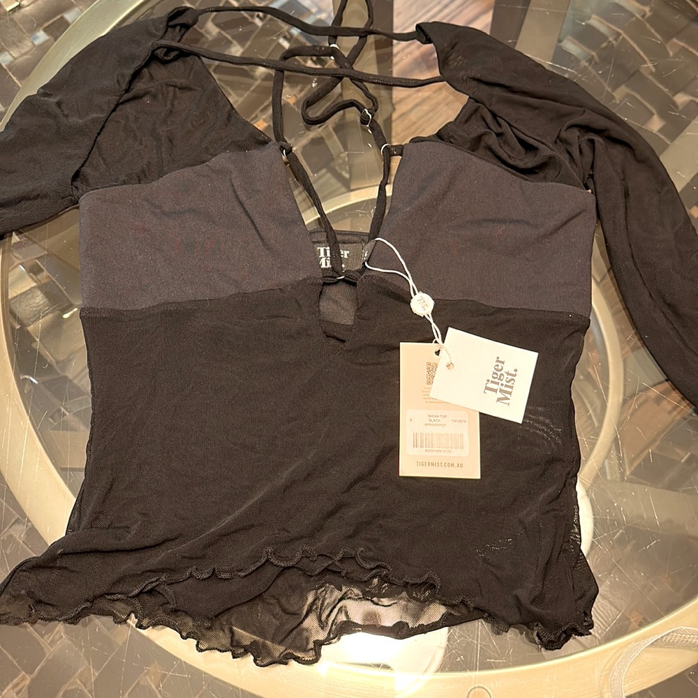 Tiger Mist black long sleeve top